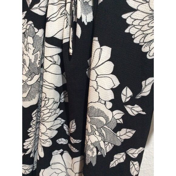 Lulus Steal the Show Black and White Floral Print Cold-Shoulder Dress Medium M - Picture 9 of 11